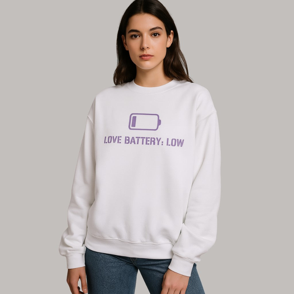 Bluza Love Battery: Low – Logo Fiolet