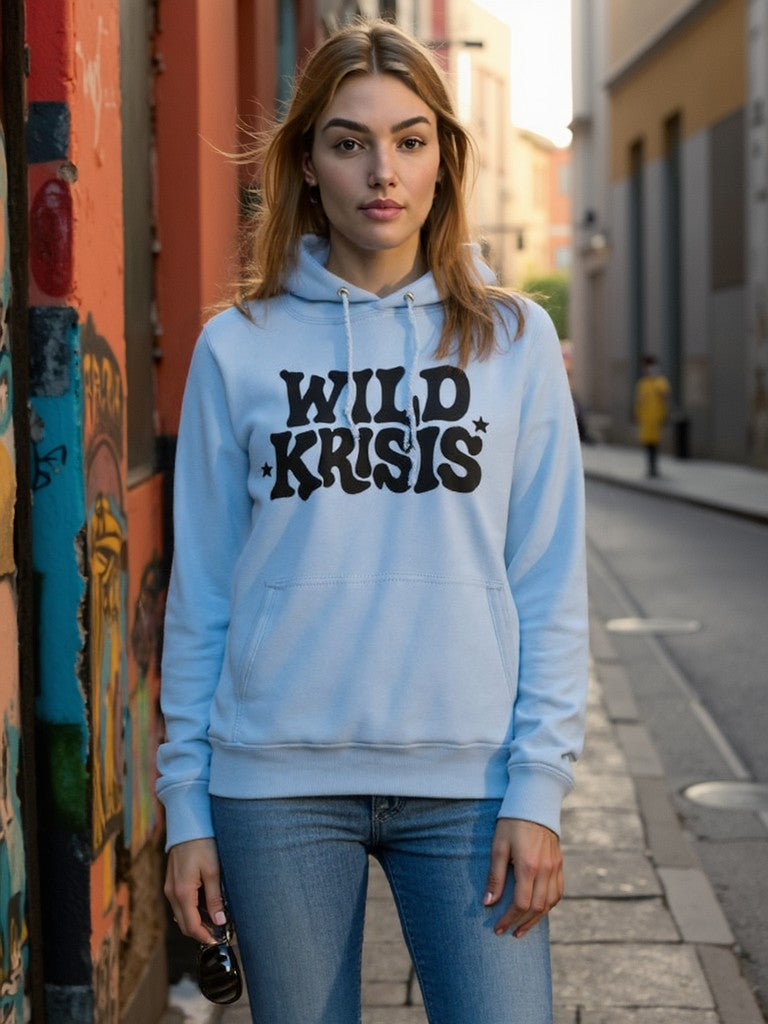 Błękitna Bluza Damska z kapturem Wild Krisis