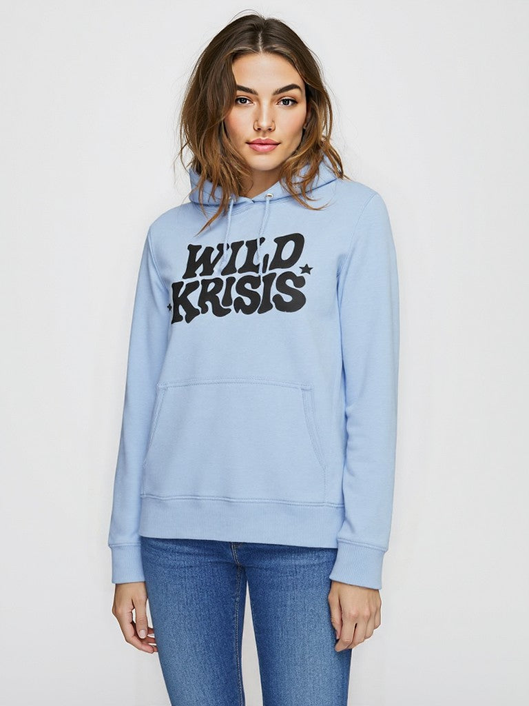 Błękitna Bluza Damska z kapturem Wild Krisis