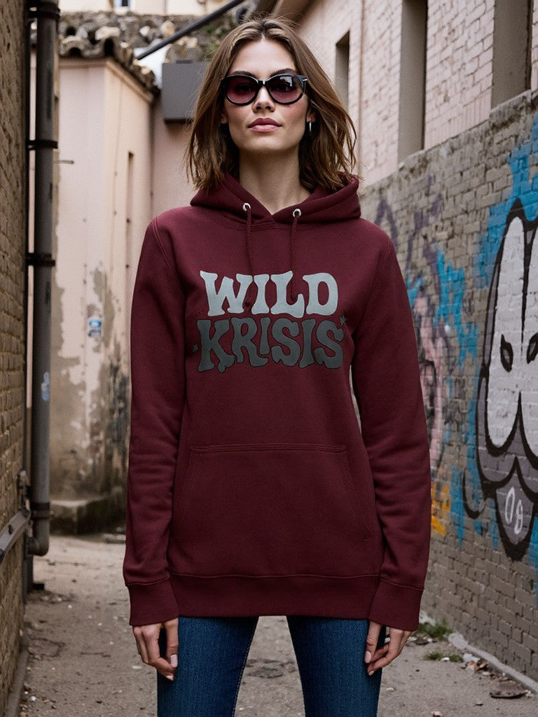 Bordowa Bluza Damska z kapturem Wild Krisis