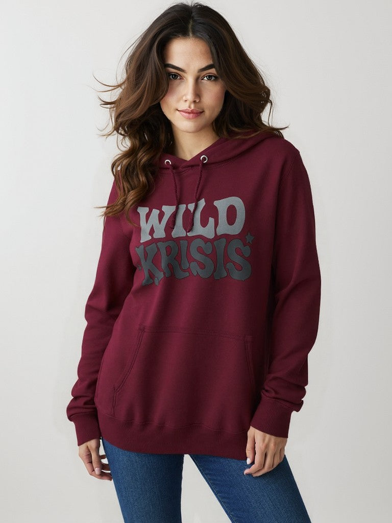 Bordowa Bluza Damska z kapturem Wild Krisis