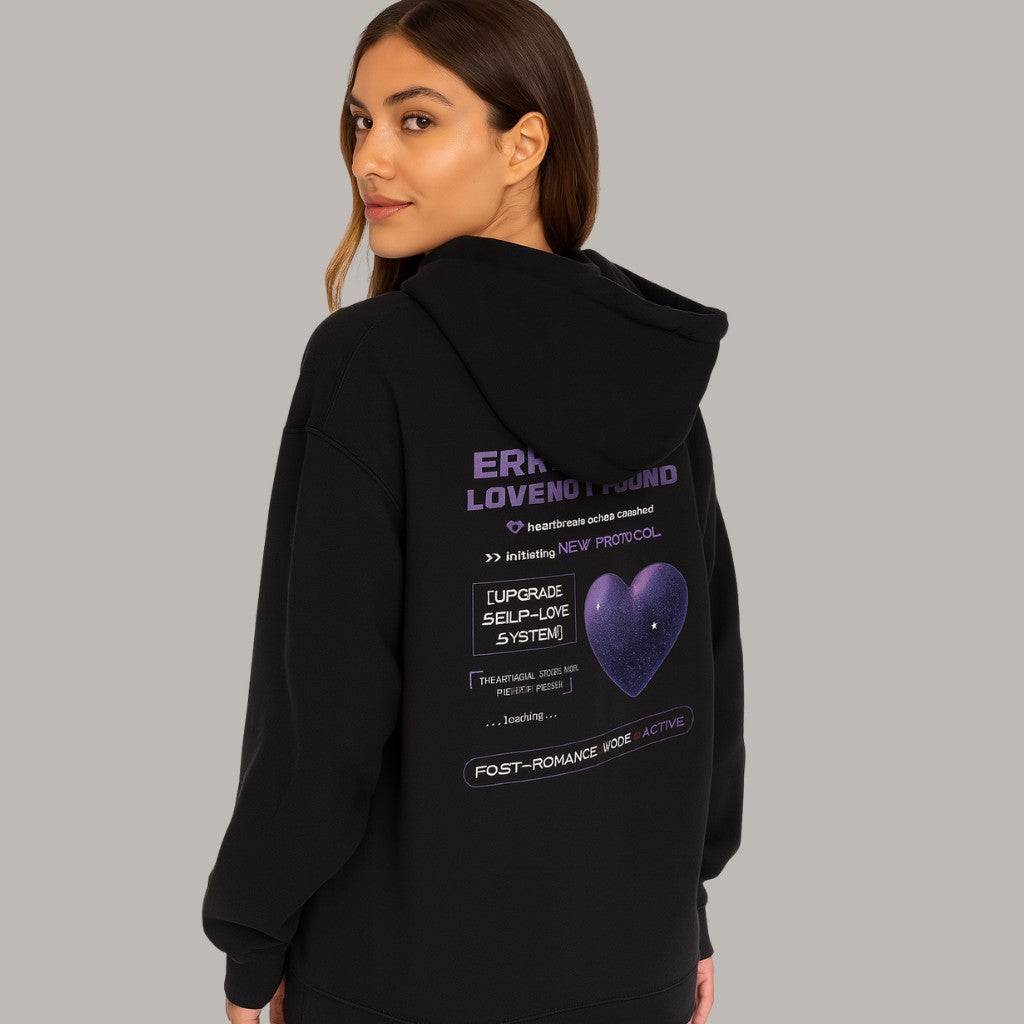 Bluza z kapturem "ERROR 404: LOVE NOT FOUND"