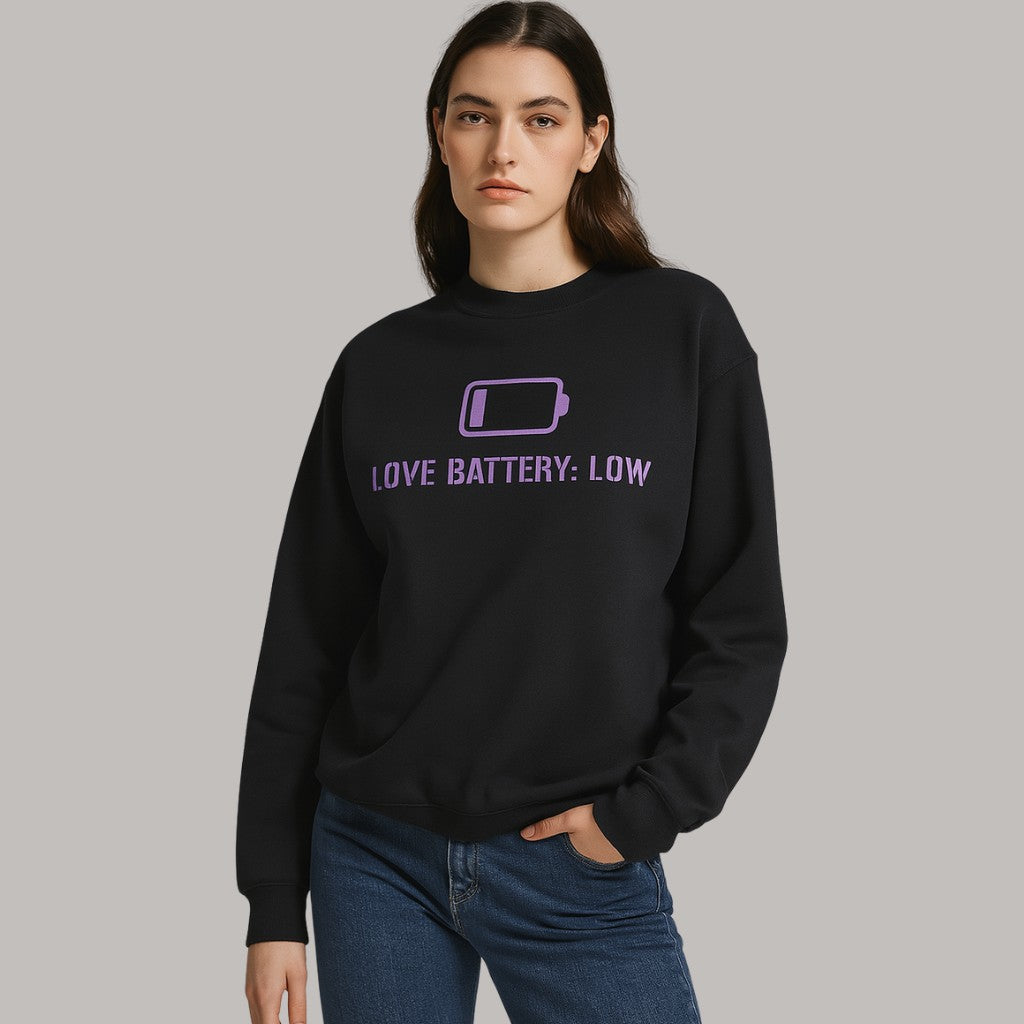 Bluza Love Battery: Low – Logo Fiolet
