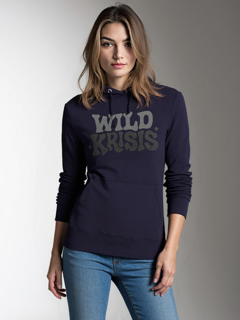 Granatowa Bluza Damska z kapturem Wild Krisis