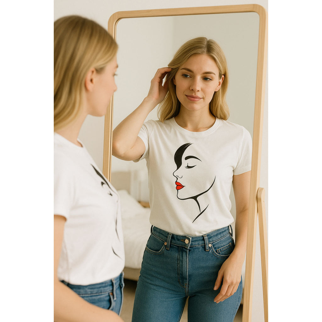 Koszulka Classic Beauty – Profil z Czerwienią