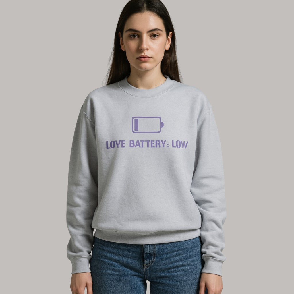 Bluza Love Battery: Low – Logo Fiolet