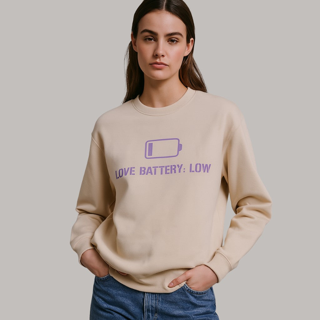 Bluza Love Battery: Low – Logo Fiolet