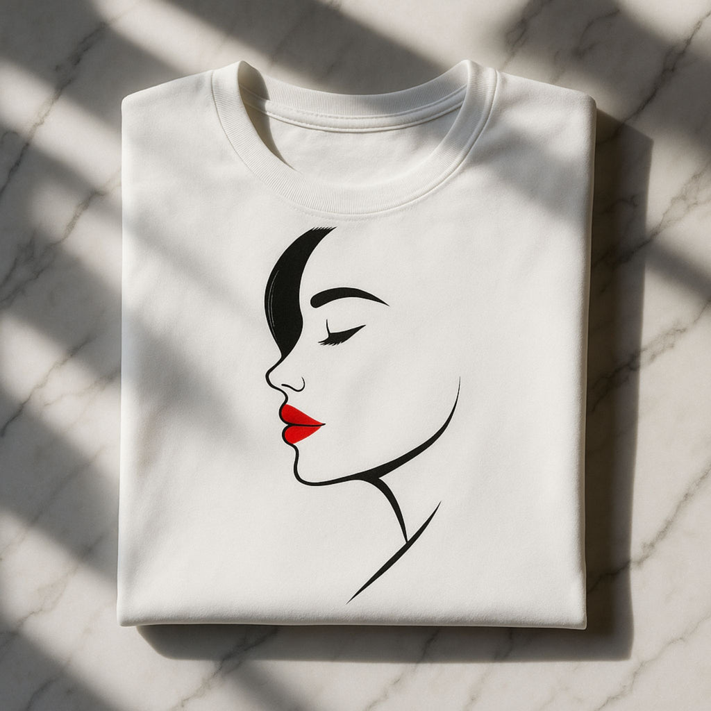 Koszulka Classic Beauty – Profil z Czerwienią
