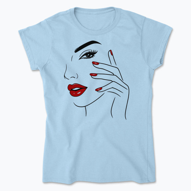 Koszulka Line Art Beauty – Czerwona Klasyka