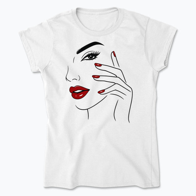 Koszulka Line Art Beauty – Czerwona Klasyka
