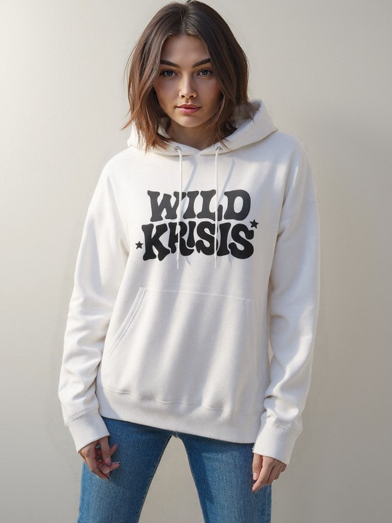 Biała Bluza Damska z kapturem Wild Krisis