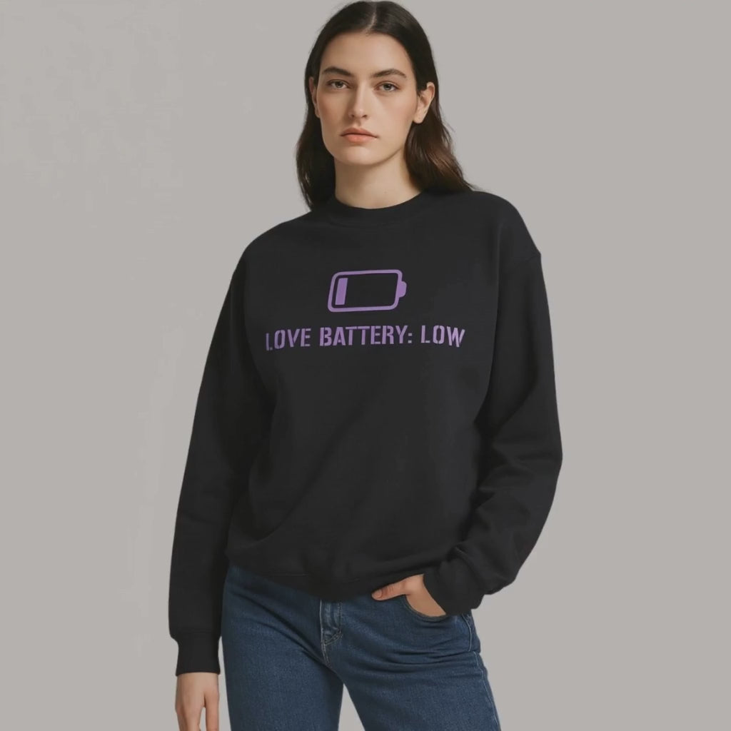 Bluza Love Battery: Low – Logo Fiolet