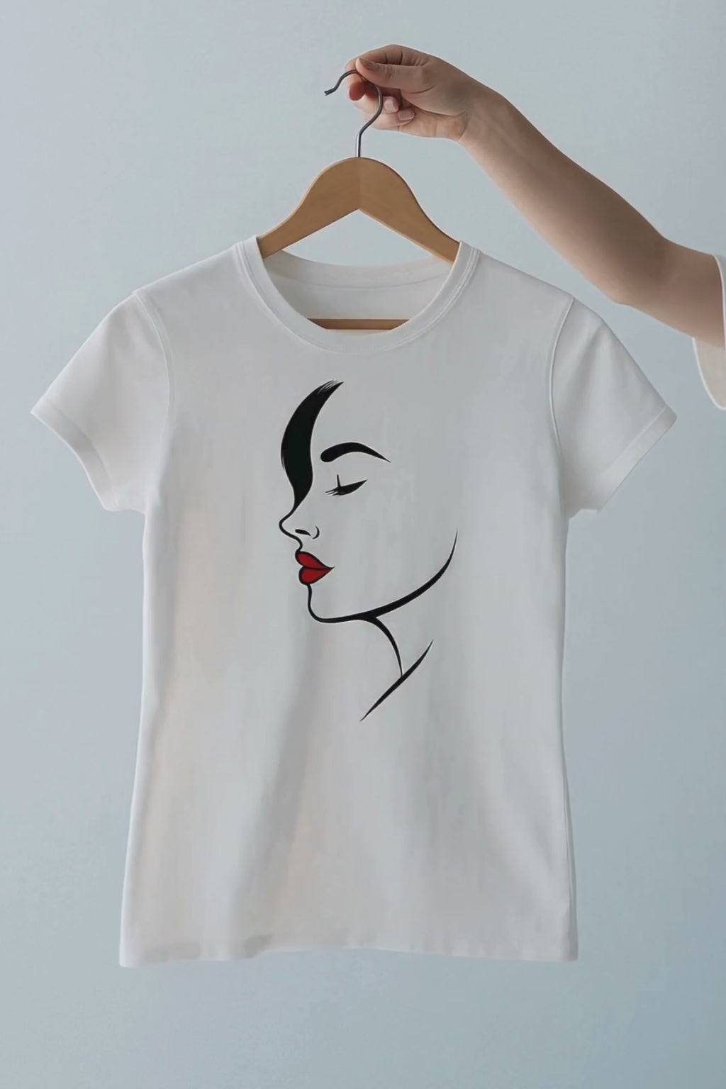 Koszulka Classic Beauty – Profil z Czerwienią