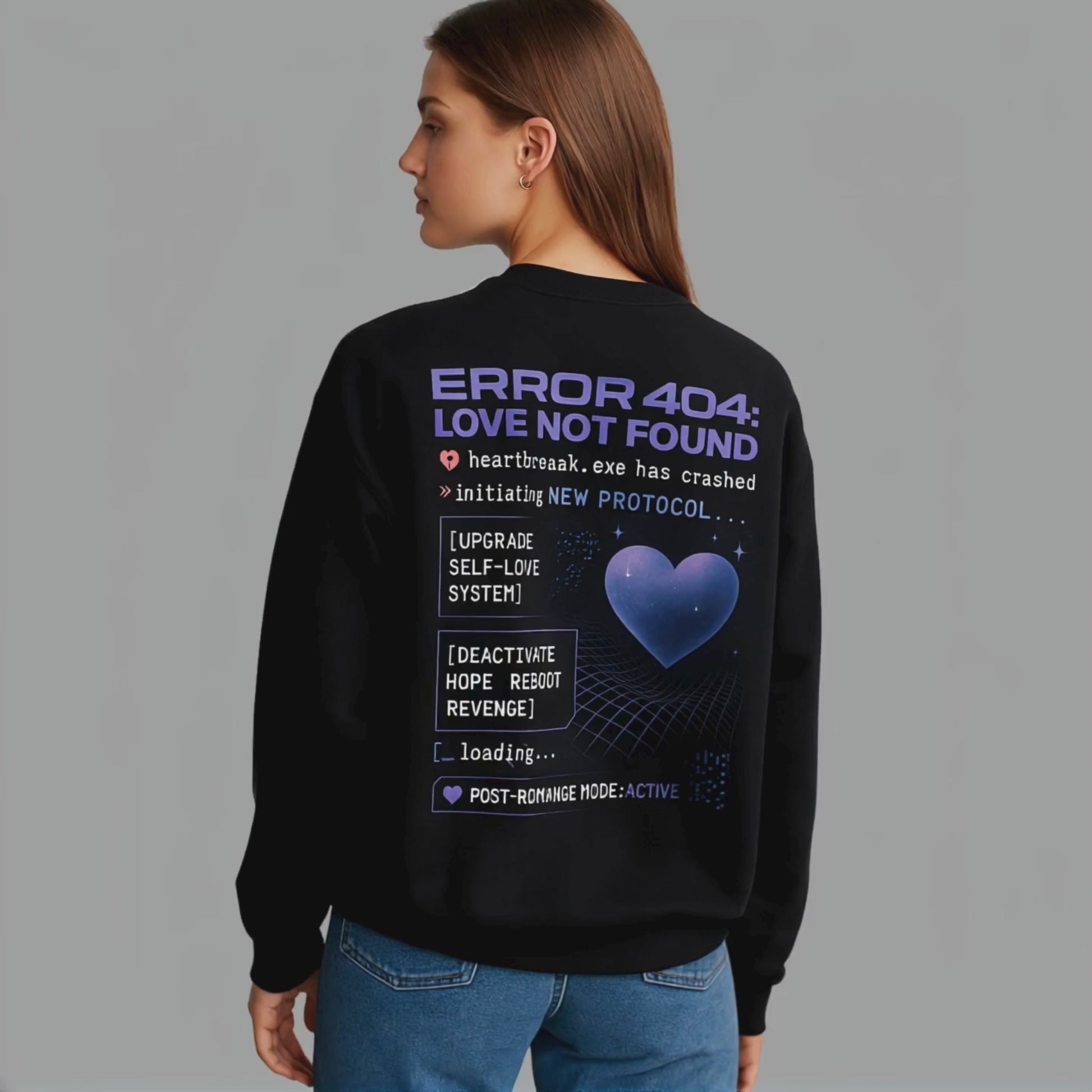 Bluza "Error 404: Love Not Found" – Post-Romance Protocol