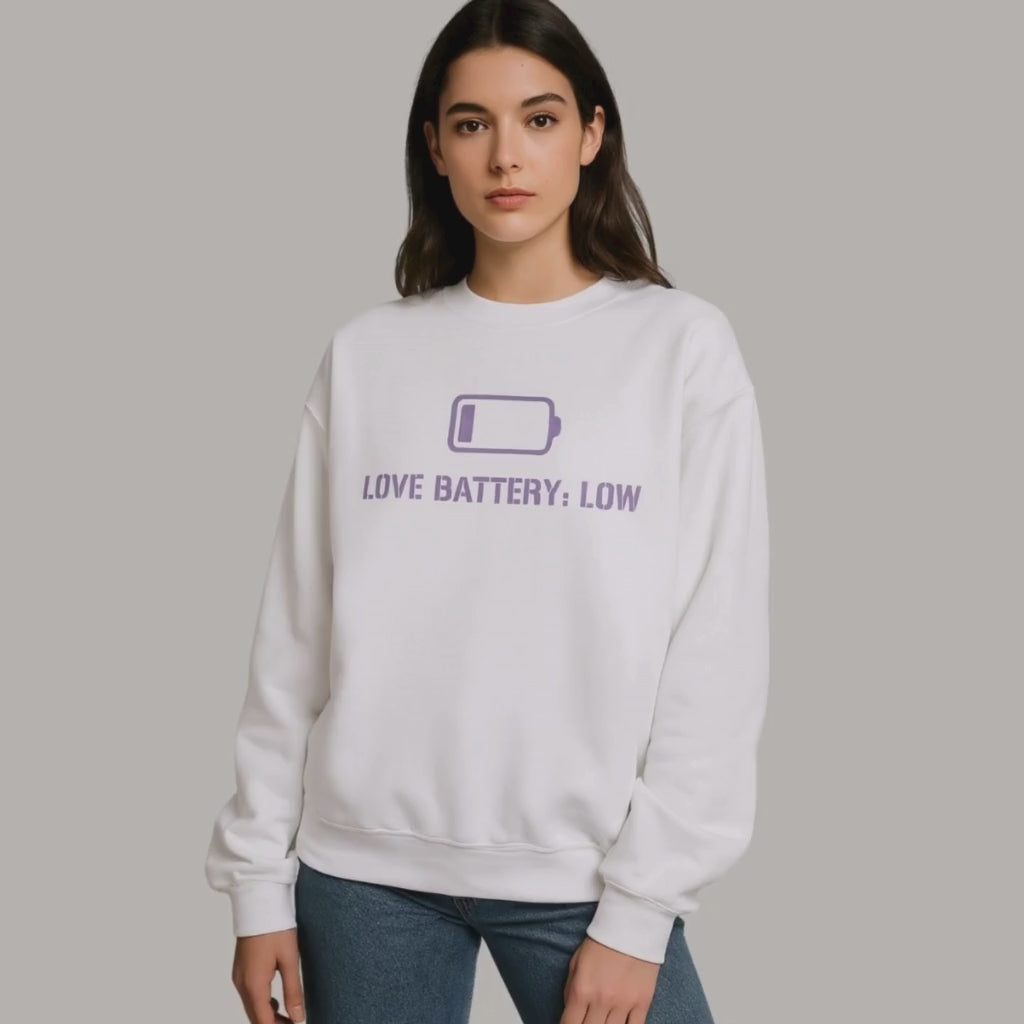 Bluza Love Battery: Low – Logo Fiolet